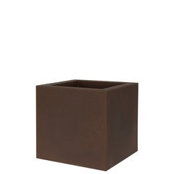 KUBE 30x30/30 doniczka kwadratowa niska brązowa rust