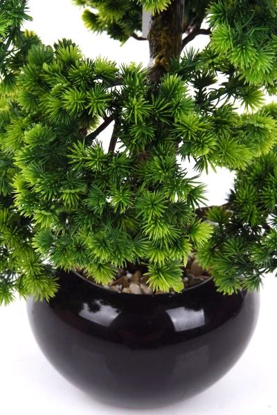 Sztuczny Bonsai Larch 48x35 w czarnej ceramicznej doniczce