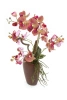 Sztuczny Phalenopsis liliowy 70 cm w brązowej donicy