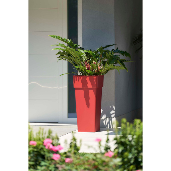 DUO Quadro 38x38/80 donica wysoka kwadratowa z wkładem ceglana