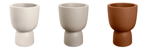 Amber Coupe Round 35/49 beżowa stylowa donica do salonu