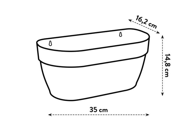 Vibia Wall Basket 35x16/15 doniczka na ścianę niebieska vintage blue