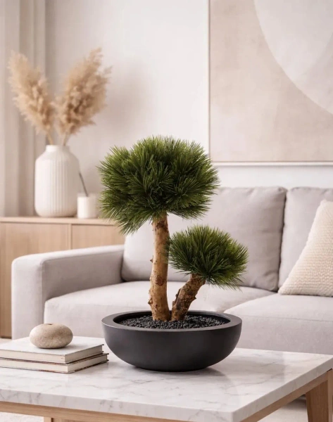 Sztuczny Bonsai Pinia 55 cm UV grube drewniane pnie