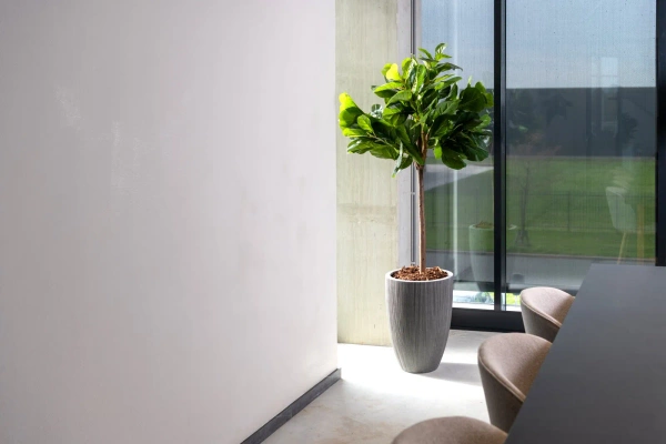 Ben L 40/55 ciemnoszara donica kamienna prążkowana