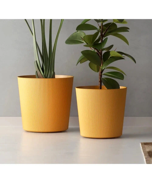 Fyre 40 donica ryflowana mango na kółkach