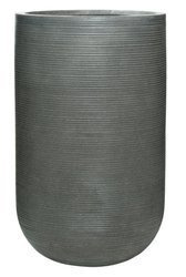 Cody High M 35/55 wysoka kamienna donica ciemnoszara prążkowana cylinder