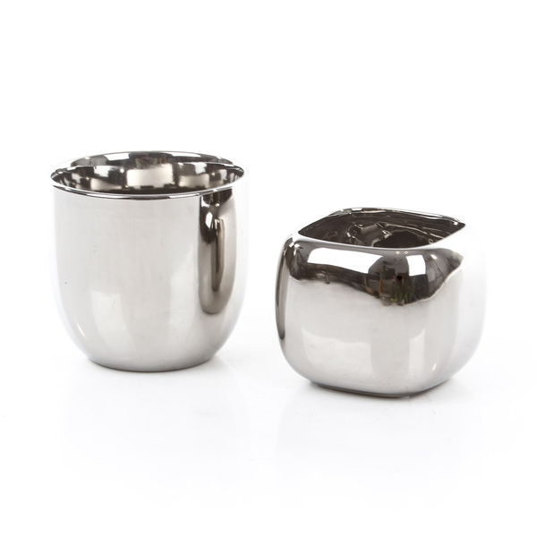 CHAZ 13/12 doniczka chromowana srebrna