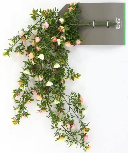 Sztuczna Róża pnącze 75 cm kwiaty kremowo-różowe