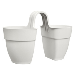 Vibia Flower Twin 21 doniczka dwustronna balkonowa biała silky white