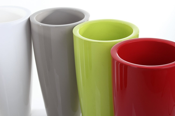 SANTORINI 33/65 donica z wkładem biała z połyskiem