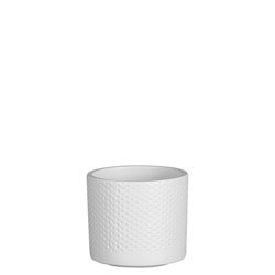 ERA 10/9 wytłaczana doniczka ceramiczna cylindryczna biała