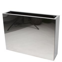 STEEL INOX HIGH 100x25/75 donica stalowa prostokątna wysoka stal polerowana