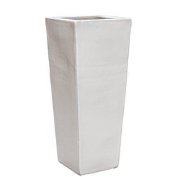 WHITE Kubis 36x36/90 wysoka kwadratowa donica betonowa biała