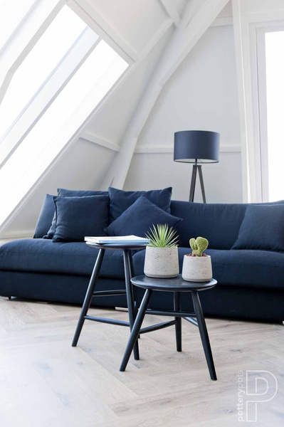 Patt XXL 34/28,5 okrągła donica kamienna szara cementowa