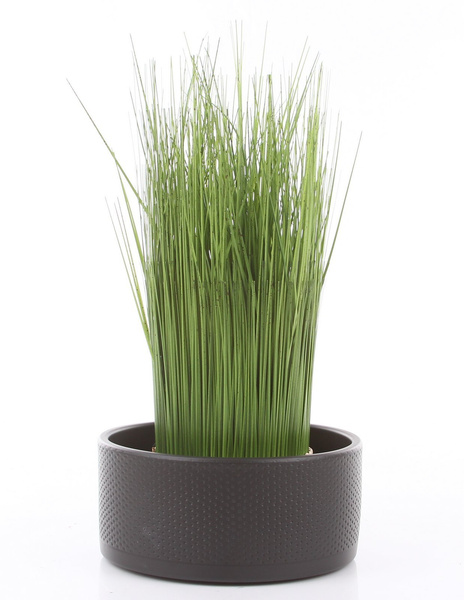 ERA BOWL 22/10 wytłaczana doniczka cylindryczna płaska ciemnoszara