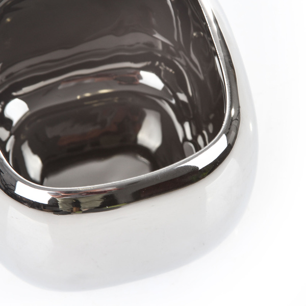 MANON 13x13/10 doniczka kwadratowa chromowana srebrna