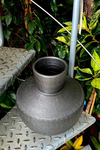 Porto Vase 25/29 ceramiczny wazon antracytowy metalik
