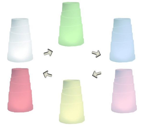 ZAG 31/76 wysoka donica świecąca ledowa RGB multikolor