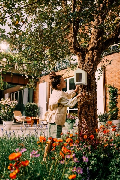 Cosy karmnik dla ptaków beżowy mushroom beige