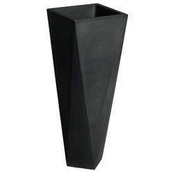 DIAMOND 36x36/98 donica designerska wysoka smukła grafitowa / czarna perła