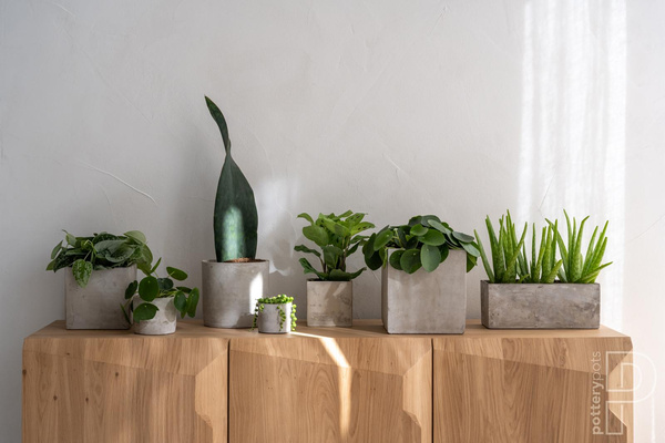 Grace M 14x14/14 osłonka kubik cementowa szara