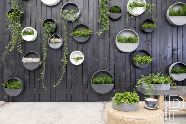 Wally M 50/10 designerska doniczka na ścianę czarna