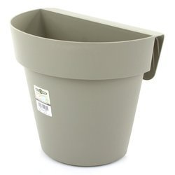 UP 25x20/23 doniczka balkonowa na poręcz oliwka