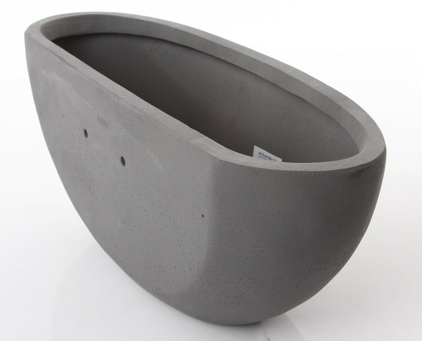Mini Dorant Wally L 43x17/16 doniczka na ścianę owalna szara kamienna