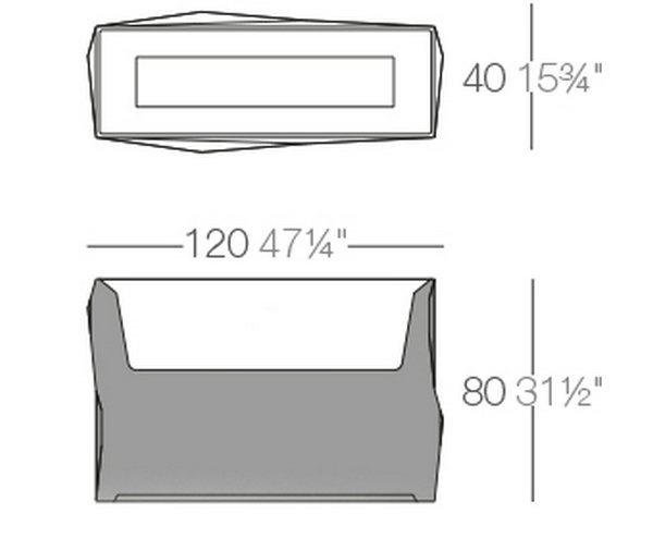 FAZ JARDINIERA VONDOM 120x40/80 nowoczesna wysoka donica prostokątna biała