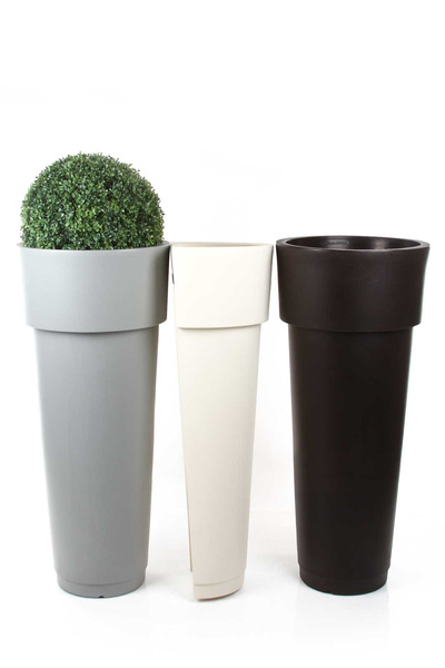 MARCANTONIO 39/90 wysoka donica z rantem ciemno-brązowa ethnic