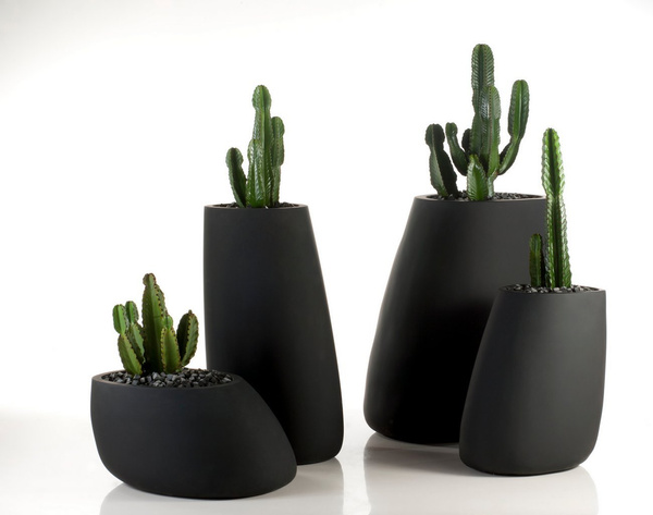 STONE VONDOM 61x46/70 grafitowa designerska donica kamień