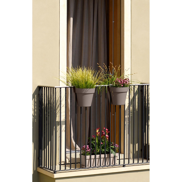 BE-UP 33x25/25 cm doniczka dwustronna balkonowa taupe