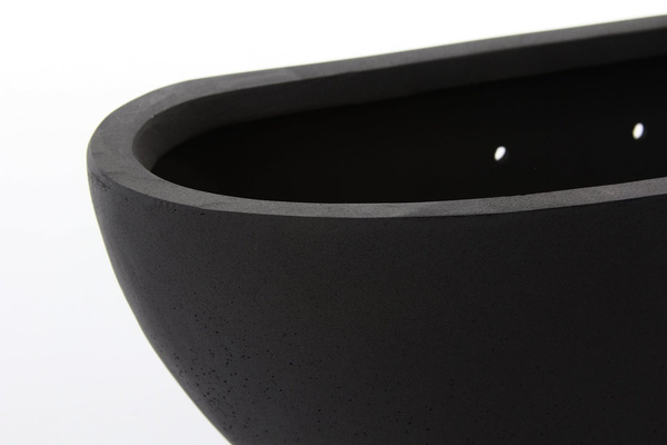 Mini Dorant Wally L 43x17/16 doniczka ścienna owalna czarna kamienna