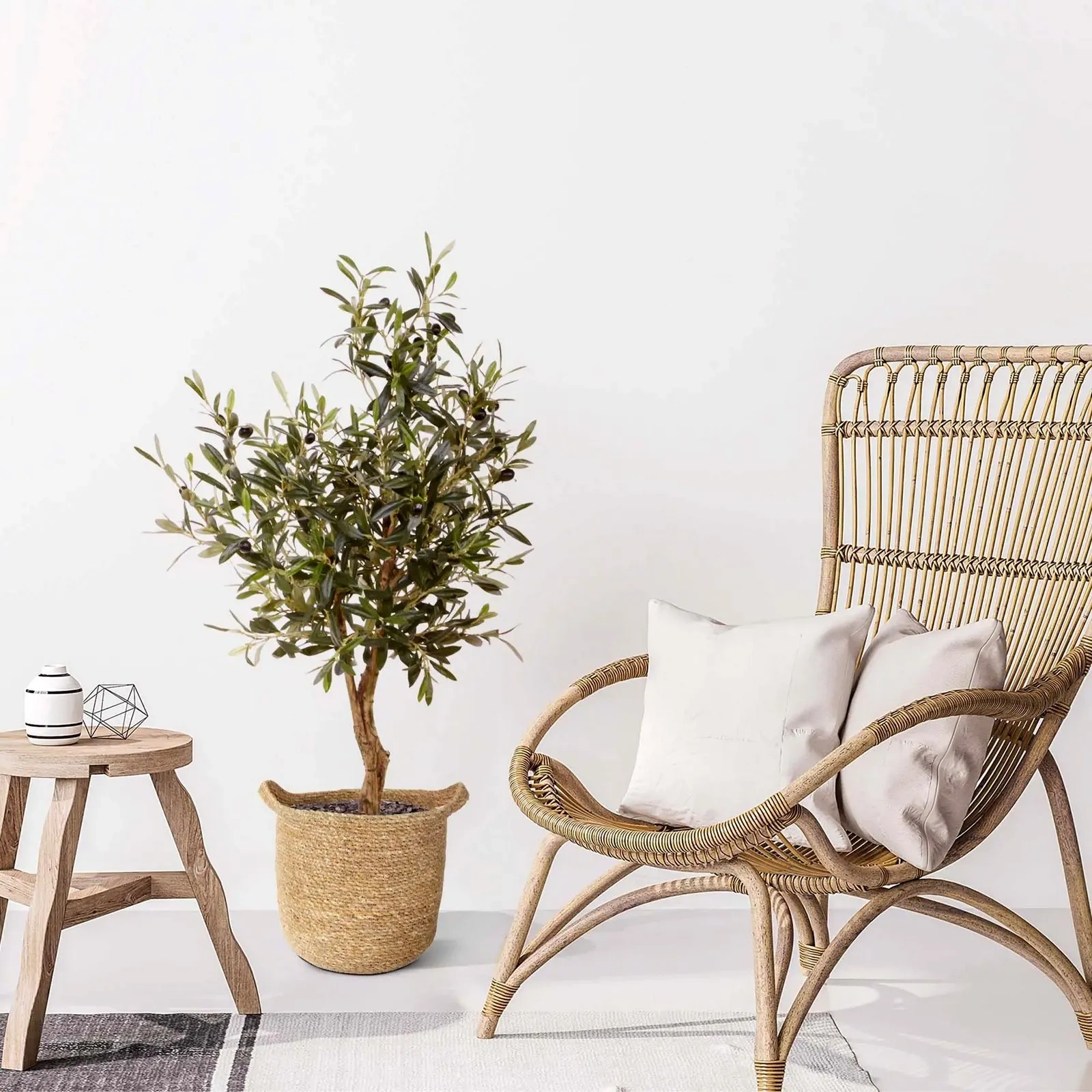 Sztuczna Oliwka w plecionej donicy