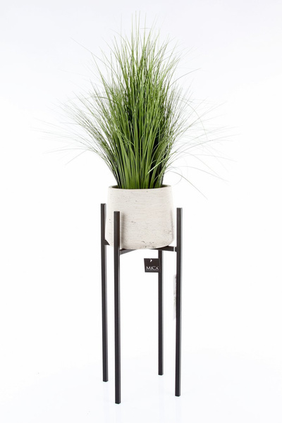 ASCOT 26x26/55 cm czarny stalowy stojak na donice kwietnik