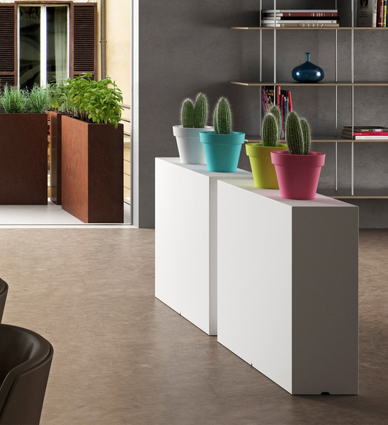 KUBE CASETTA HIGH SLIM 80x25/70 donica prostokątna wysoka biała