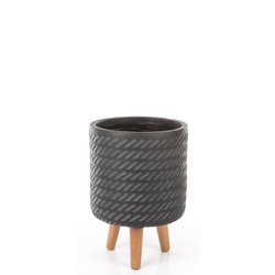 CORDA CYLINDER 24/35 osłonka na drewnianych nóżkach czarna