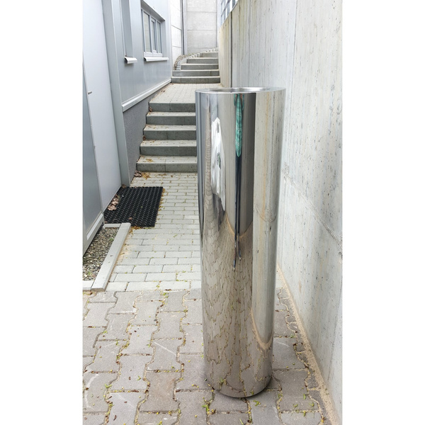 COHIBA SLIM 30/122 wysoka smukła donica cylindryczna stalowa polerowana