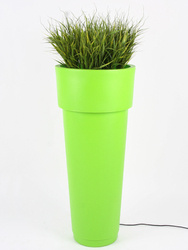 MARCANTONIO 50/120 wysoka donica podświetlana z rantem zielona