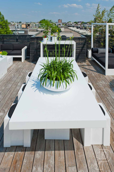 Tara S 40/15,5 płaska doniczka lakierowana biała połysk