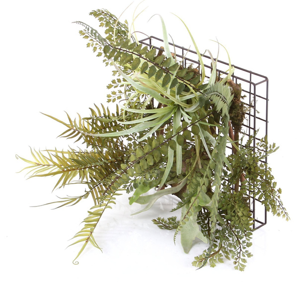 Kompozycja roślin sztucznych leśnych na kratce 30x30 cm