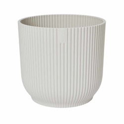 Vibes Fold Round 25 doniczka karbowana biała silky white