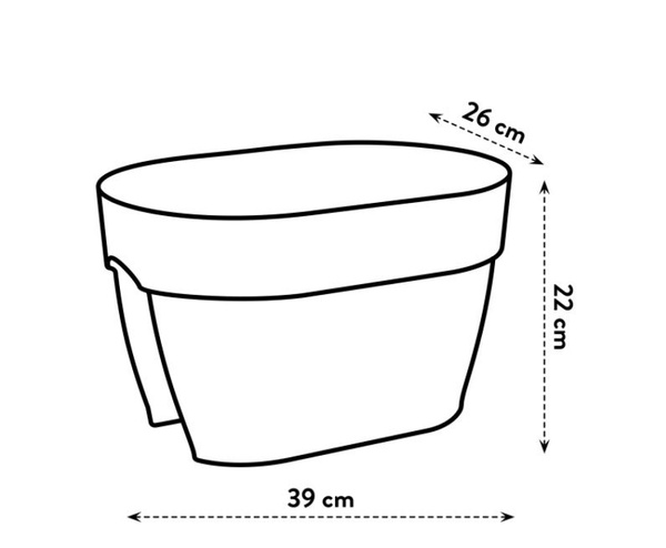 Vibia Flower Bridge 40 doniczka na balustradę różowa dusty pink