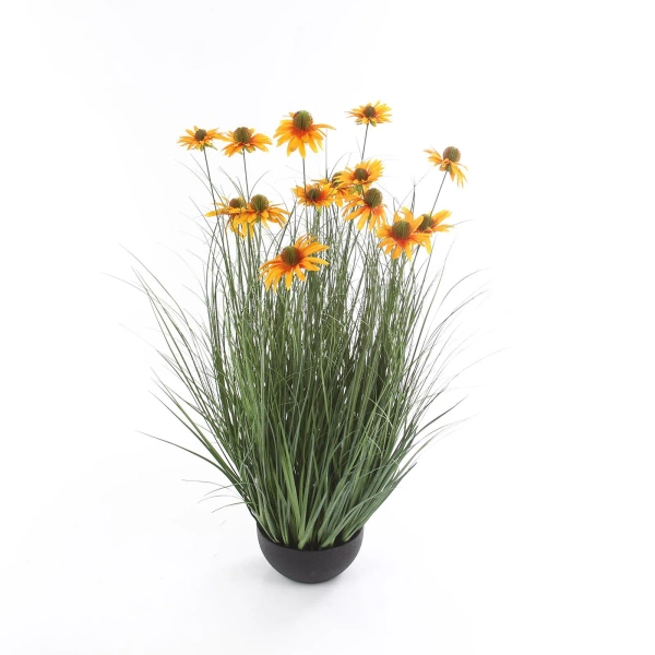 Sztuczna rudbekia 90 cm pomarańczowe kwiaty