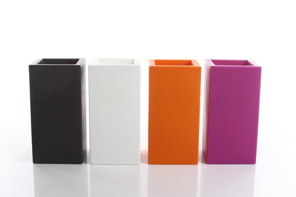 CUBO ALTO 14x14/28 doniczka wysoka biała VONDOM