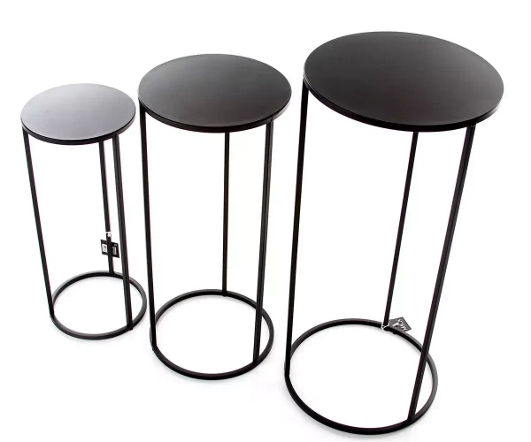 Kwietnik czarny Quinty zestaw 3 sztuki