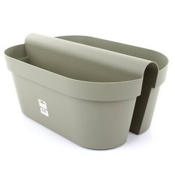 BE-UP CASSETTA 50x33/20 podłużna doniczka dwustronna na poręcz oliwka