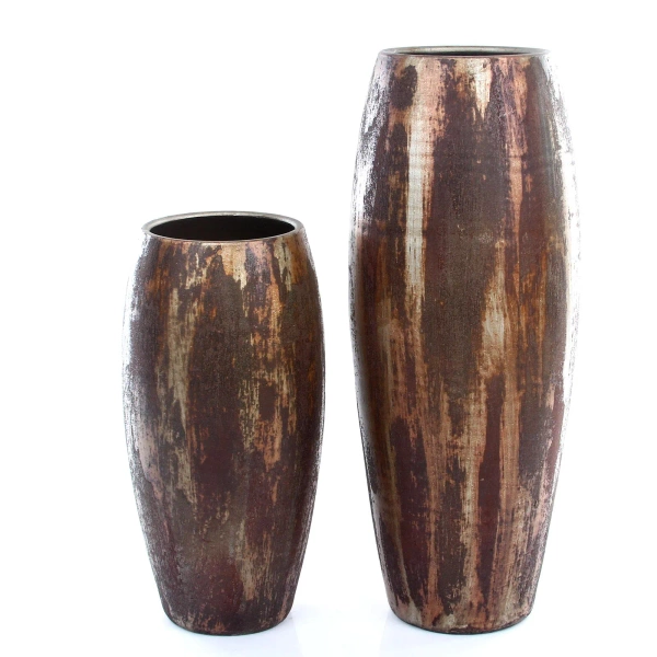 Roel 28/70 wysoka ceramiczna waza rdzawa