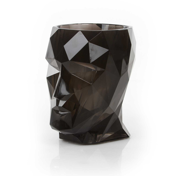 ADAN NANO GLOSSY 13x17/18 doniczka głowa designerska przydymiona transparent