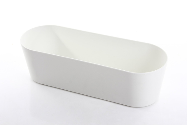 Flori 27x10/8 cm osłonka podłużna biała